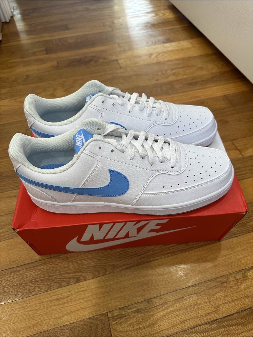 *New* Nike Court Vision Low Men White Blue (HJ9105-100) Size 13